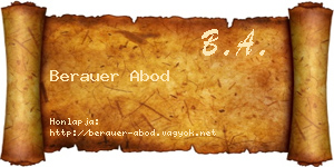 Berauer Abod névjegykártya